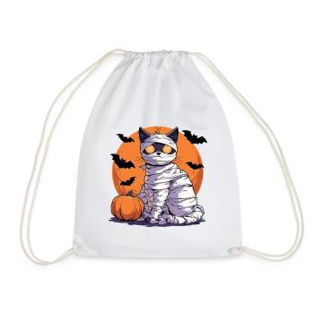 Halloween Mumienkatze  - Turnbeutel - Weiß - Vorne