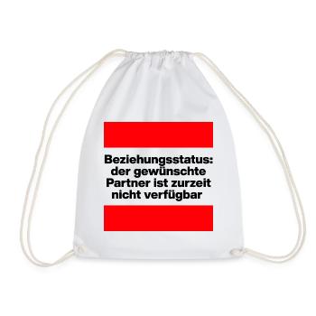 PARTNER ZURZEIT NICHT VERFÜGBAR, SINGLE, BEZIEHUNG - Turnbeutel - Weiß - Vorne