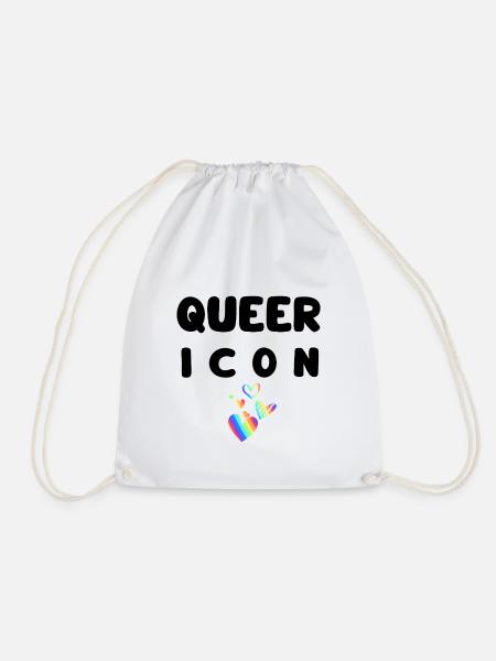 Regenbogenherzen Queer Icon Geschenkidee - Turnbeutel - Weiß