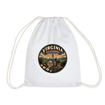 Virginia Old Dominion Retro Capitol Mansion-Abzeichen - Turnbeutel - Weiß - Vorne