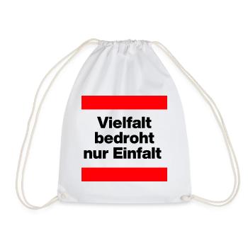 VIELFALT BEDROHT NUR EINFALT, FÜR EINE BUNTE WELT - Turnbeutel - Weiß - Vorne
