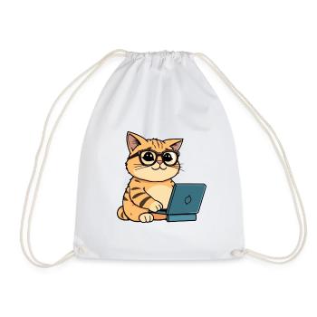 Coding Cat - Turnbeutel - Weiß - Vorne