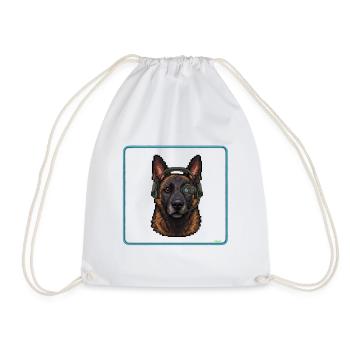Malinois Ripley Dog 16-Bit - Turnbeutel - Weiß - Vorne