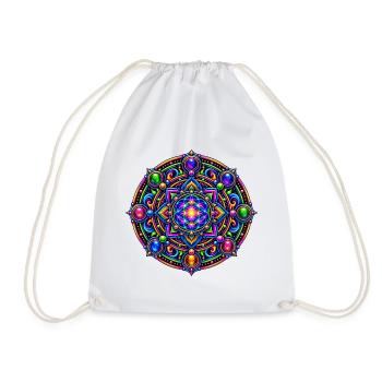 Kosmische Blume Mandala - Turnbeutel - Weiß - Vorne