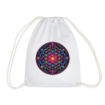 Psy Circle Neon Mandala - Turnbeutel - Weiß - Vorne