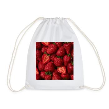 Frische rote Erdbeeren - Turnbeutel - Weiß - Vorne