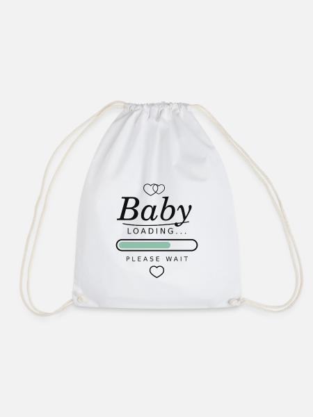 Baby Loading Minimal – Schwangerschaft - Turnbeutel - Weiß