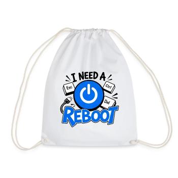 I NEED A REBOOT – Computational Humor - Turnbeutel - Weiß - Vorne