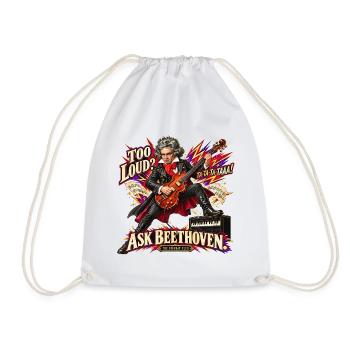 Lustiges Beethoven-Geschenk – Zu laut? Frag Beethoven! - Turnbeutel - Weiß - Vorne