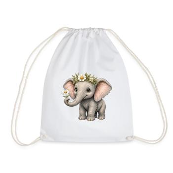 Cute Elephant – Daisy Trunk Friend - Turnbeutel - Weiß - Vorne