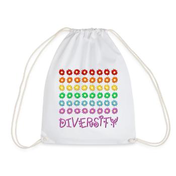 Diversity-Regenbogen - Turnbeutel - Weiß - Vorne