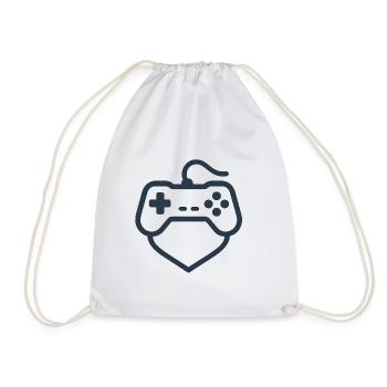 Retro Controller Silhouette – Clean Gamer-Shirt - Turnbeutel - Weiß - Vorne