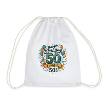 Alles Gute zum Geburtstag endlich 50 Bash Konfetti-Party - Turnbeutel - Weiß - Vorne