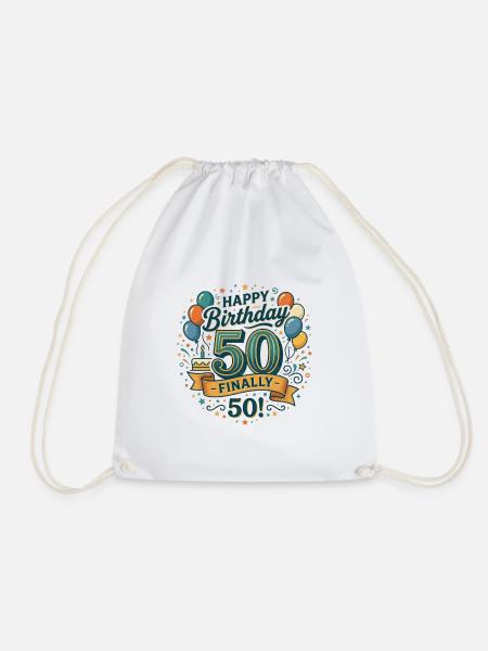 Alles Gute zum Geburtstag endlich 50 Bash Konfetti-Party - Turnbeutel - Weiß