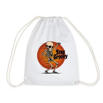 Tanzendes Skelett Stay Groovy - Turnbeutel - Weiß - Vorne