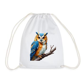 Owl in Hoodie Standing Design - Turnbeutel - Weiß - Vorne
