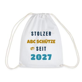 Stolzer ABC Schütze seit 2027 Einschulung - Turnbeutel - Weiß - Vorne