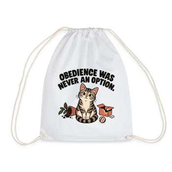 Freche Katze – Obedience Was Never an Option - Turnbeutel - Weiß - Vorne
