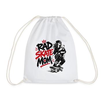Skateboarding Mom with Baby - Skater Mama mit Baby - Turnbeutel - Weiß - Vorne