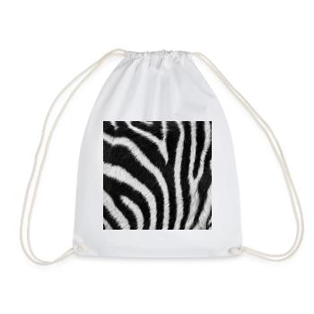 Minimalistisches Schwarz-Weiß-Zebra - Turnbeutel - Weiß - Vorne