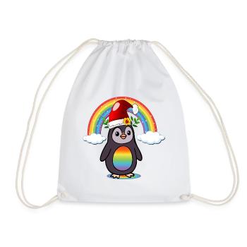 Weihnachts-Weihnachts-Pinguin - Turnbeutel - Weiß - Vorne
