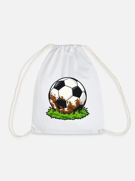 Schlammiger Fußball - Turnbeutel - Weiß