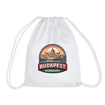Budapest-Ungarn-Reiseabzeichen Parlamentsgeschenk - Turnbeutel - Weiß - Vorne