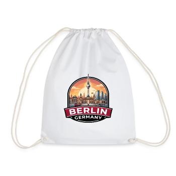 Berlin, Deutschland Reiseabzeichen Brandenburger Tor Geschenk - Turnbeutel - Weiß - Vorne
