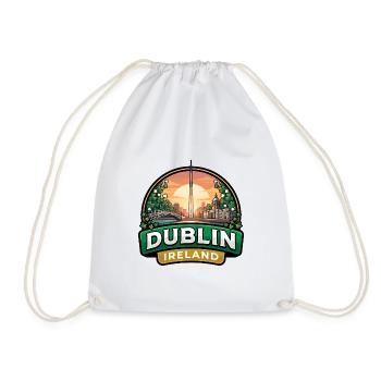 Dublin Ireland Reiseabzeichen Ha Penny Bridge Geschenk - Turnbeutel - Weiß - Vorne