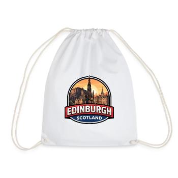 Edinburgh Scotland Reiseabzeichen Castle Royal Mile - Turnbeutel - Weiß - Vorne