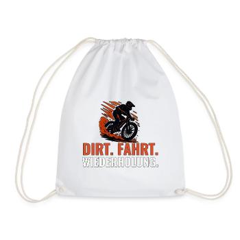 Dirt Fahrt Wiederholung – Offroad Bike Motiv - Turnbeutel - Weiß - Vorne