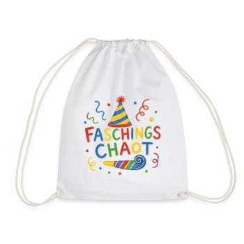Faschings Chaot Karneval Kinder Party Spruch Shirt - Turnbeutel - Weiß - Vorne