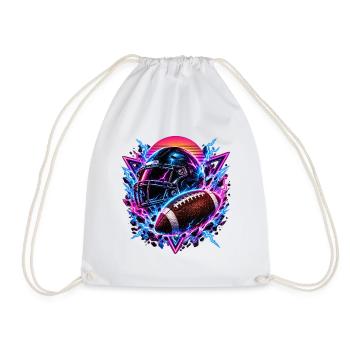Neon Football Helm Synthwave - Turnbeutel - Weiß - Vorne