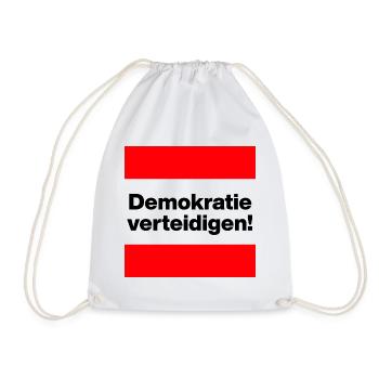DEMOKRATIE VERTEIDIGEN KLARES STATEMENT GEGEN AFD - Turnbeutel - Weiß - Vorne