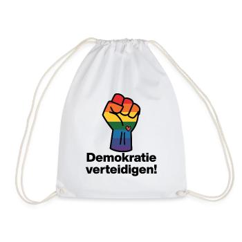 DEMOKRATIE VERTEIDIGEN REGENBOGEN STATEMENT, NOAFD - Turnbeutel - Weiß - Vorne