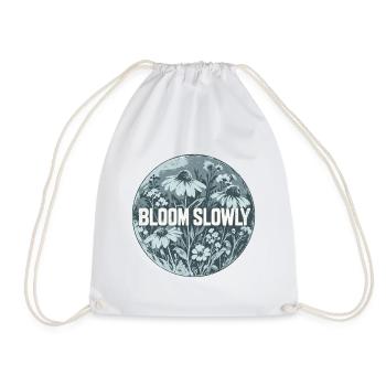 Bloom Slowly Blumenring Design - Turnbeutel - Weiß - Vorne
