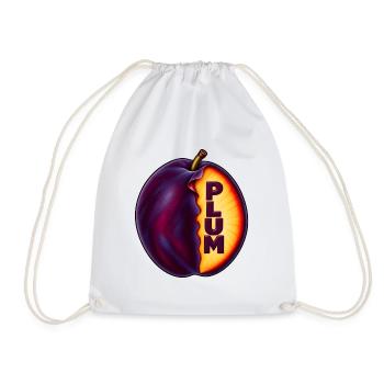 PLUM – Fruchtkunst - Turnbeutel - Weiß - Vorne