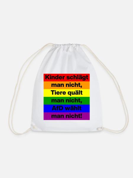 AFD WÄHLT MAN NICHT, KINDER UND TIERE, NO NZS - Turnbeutel - Weiß