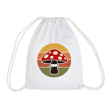 Retro Mushroom Vintage Sunset - Turnbeutel - Weiß - Vorne