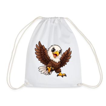 Weißkopfseeadler Kawaii Style – Süßer Adler - Turnbeutel - Weiß - Vorne