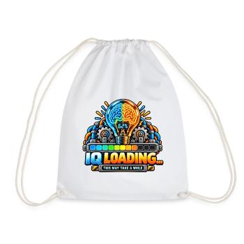 IQ Loading Gehirn Neon Design - Turnbeutel - Weiß - Vorne