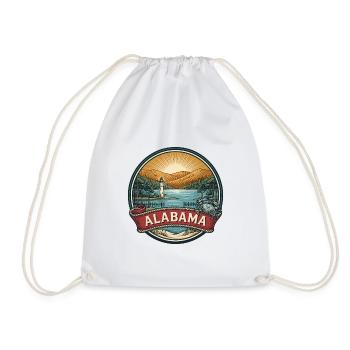Alabama Vintage Reiseabzeichen Souvenir-Geschenk - Turnbeutel - Weiß - Vorne