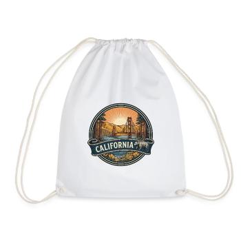 California Golden Gate Vintage-Reisegeschenk - Turnbeutel - Weiß - Vorne
