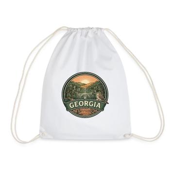 Georgia Savannah Peach Retro Reiseabzeichen - Turnbeutel - Weiß - Vorne