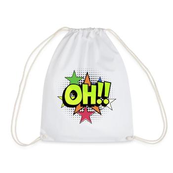 OH Pop Art Burst Neon Stars - Turnbeutel - Weiß - Vorne