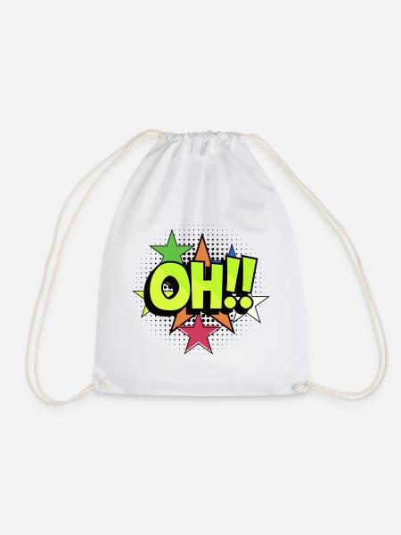 OH Pop Art Burst Neon Stars - Turnbeutel - Weiß