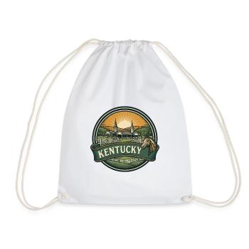 Kentucky Bluegrass Pferd Retro Reiseabzeichen - Turnbeutel - Weiß - Vorne