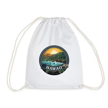 Hawaii Na Pali Coast Retro Surf-Reisegeschenk - Turnbeutel - Weiß - Vorne