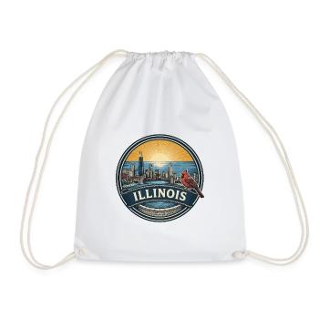 Illinois Chicago Skyline Vintage-Reisegeschenk - Turnbeutel - Weiß - Vorne