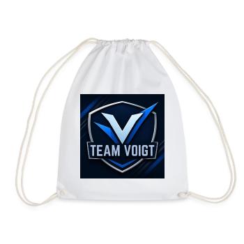 Team Voigt Schild-Logo Familienname Firmenname - Turnbeutel - Weiß - Vorne